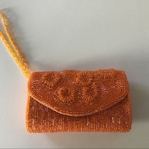 ORANGE BEADED WRISTLET 6” STRAP
